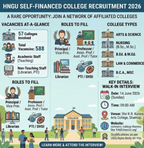 HNGU Self-Financed College Recruitment 2026