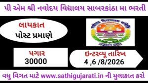 JNV Sabarkantha Recruitment 2026